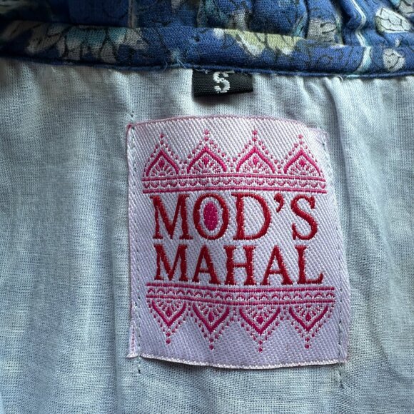 Mod's Mahal Floral Split Neck Midi Dress Womens Size S Pockets Block Print Boho - Picture 8 of 11